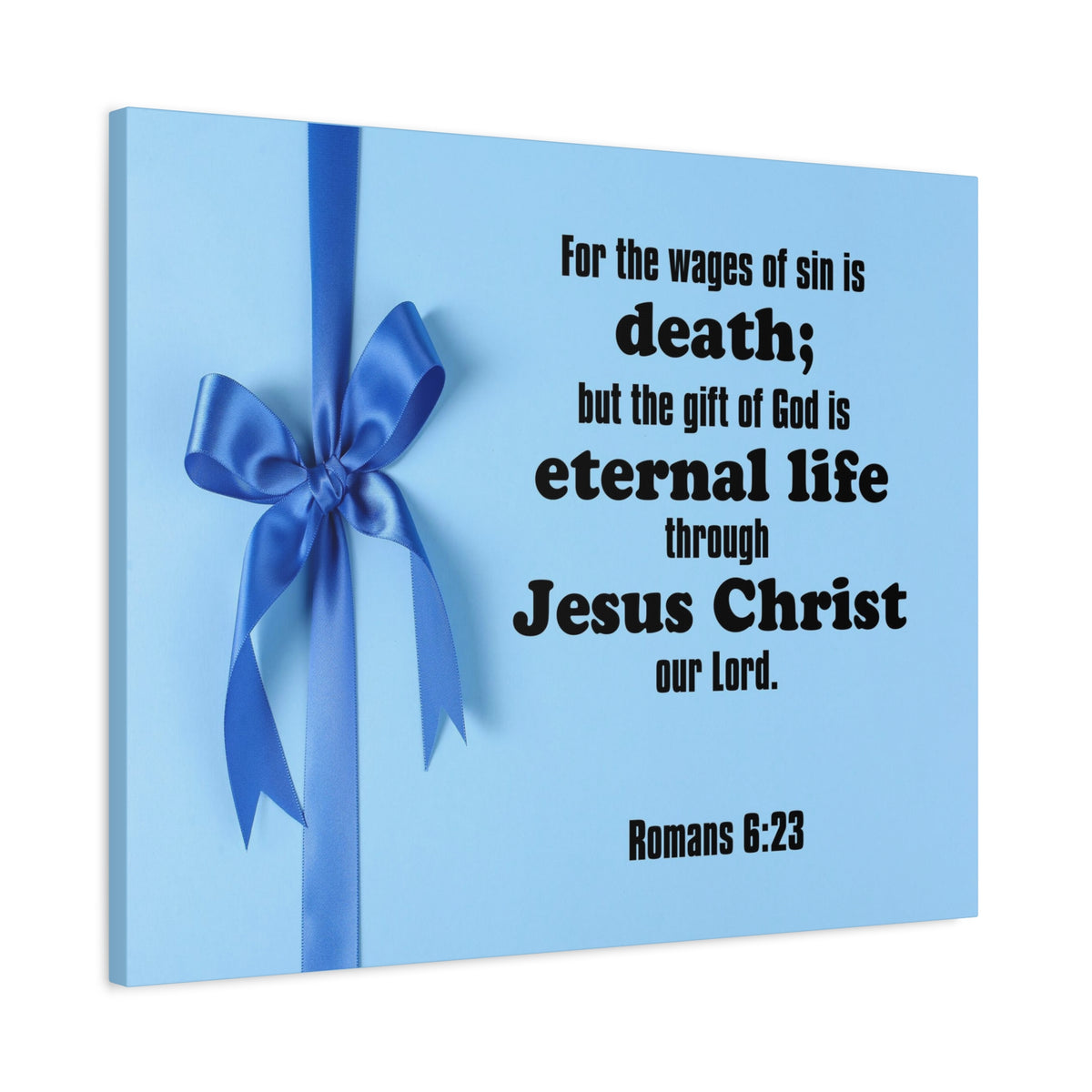 Scripture Canvas Eternal Life Romans 6:23 Christian Wall Art Bible Verse Print Ready to Hang