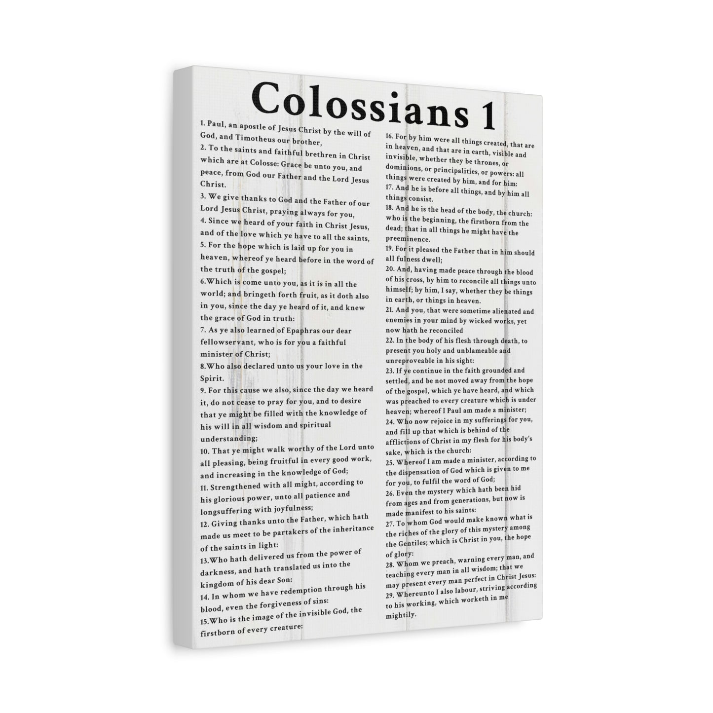 Scripture Walls Colossians 1 White Bible Verse Canvas Christian Wall Art Ready to Hang Unframed