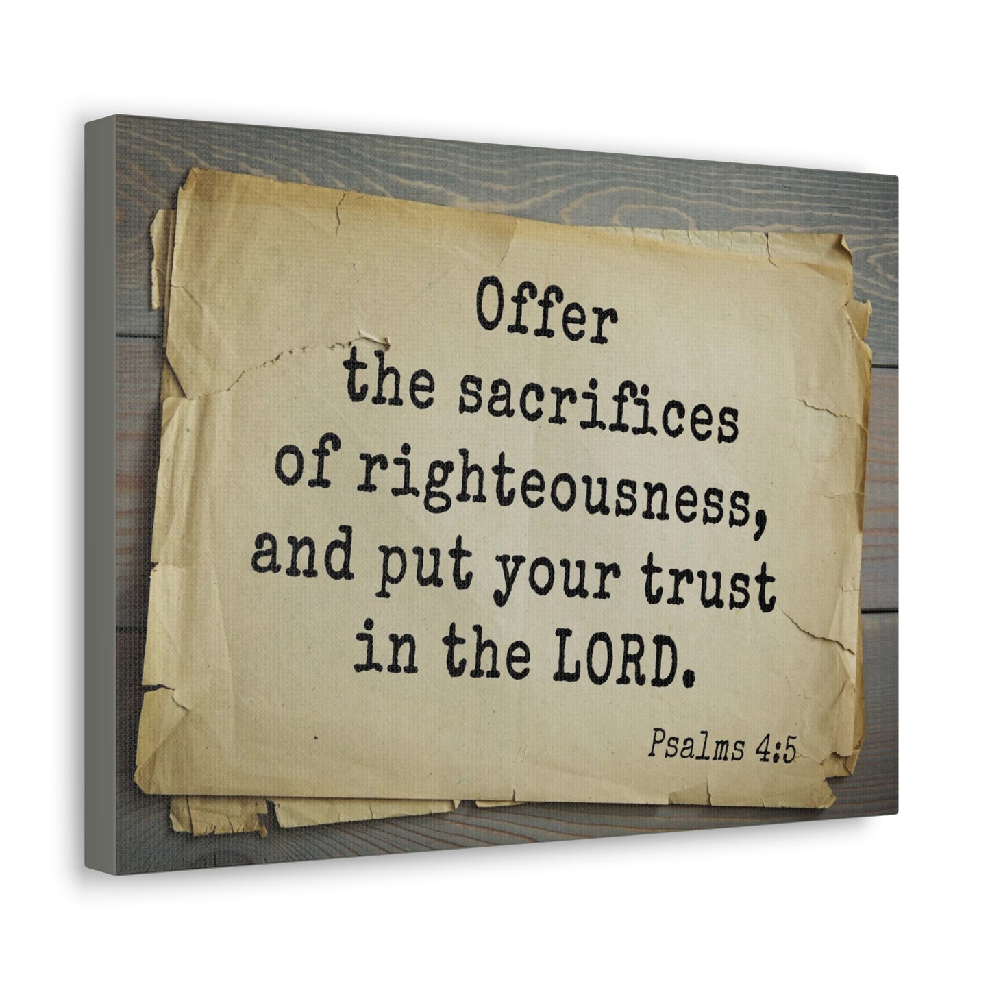 Trust In The Lord Psalms 4:5 Bible Verse Canvas Christian Wall Art Bible Verse Print Ready To Hang