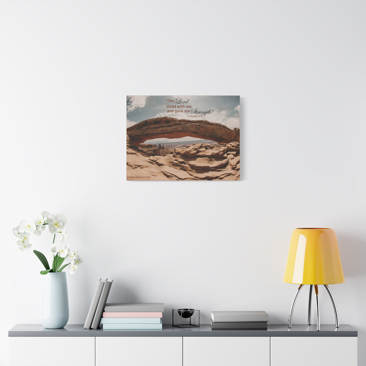 Scripture Canvas Stood With Me 2 Timothy 4:17 Christian Wall Art Bible Verse Print Ready to Hang
