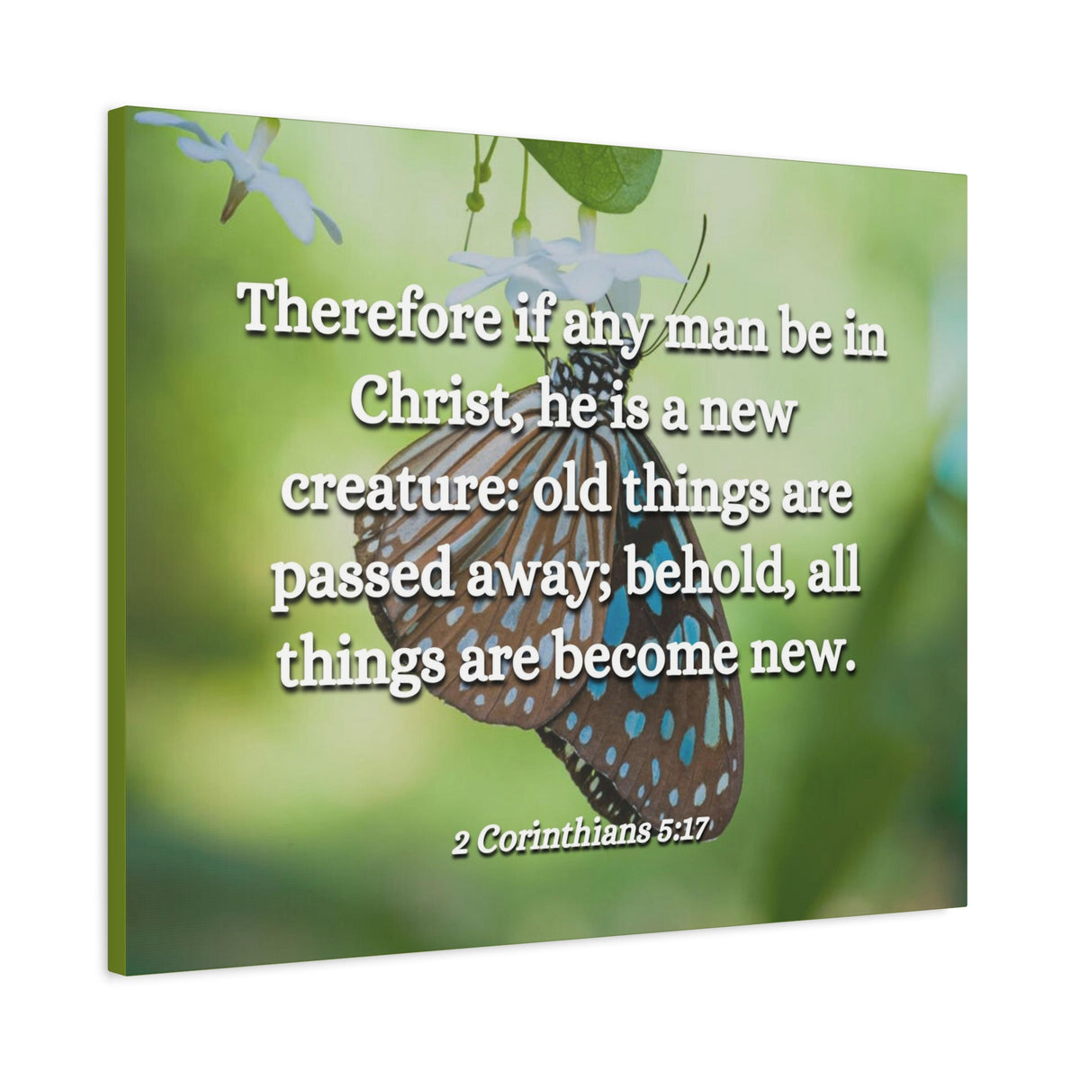 Scripture Canvas New Creature 2 Corinthians 5:17 Christian Wall Art Bible Verse Print Ready to Hang