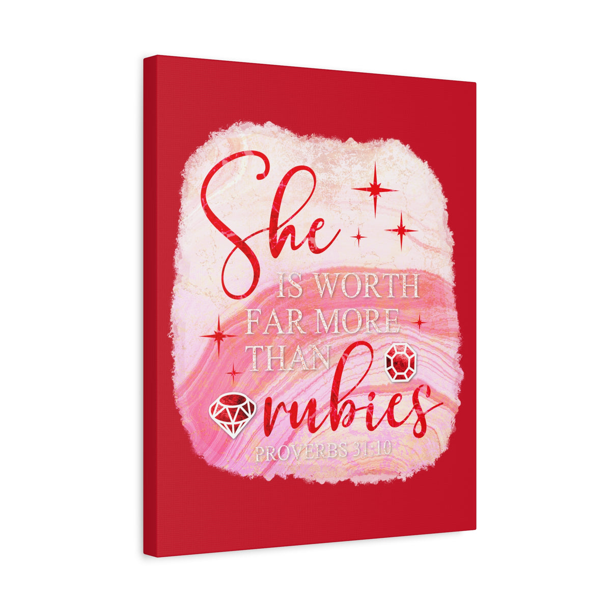 Scripture Walls Rubies Proverbs 31:10 Bible Verse Canvas Christian Wall Art Ready to Hang Unframed