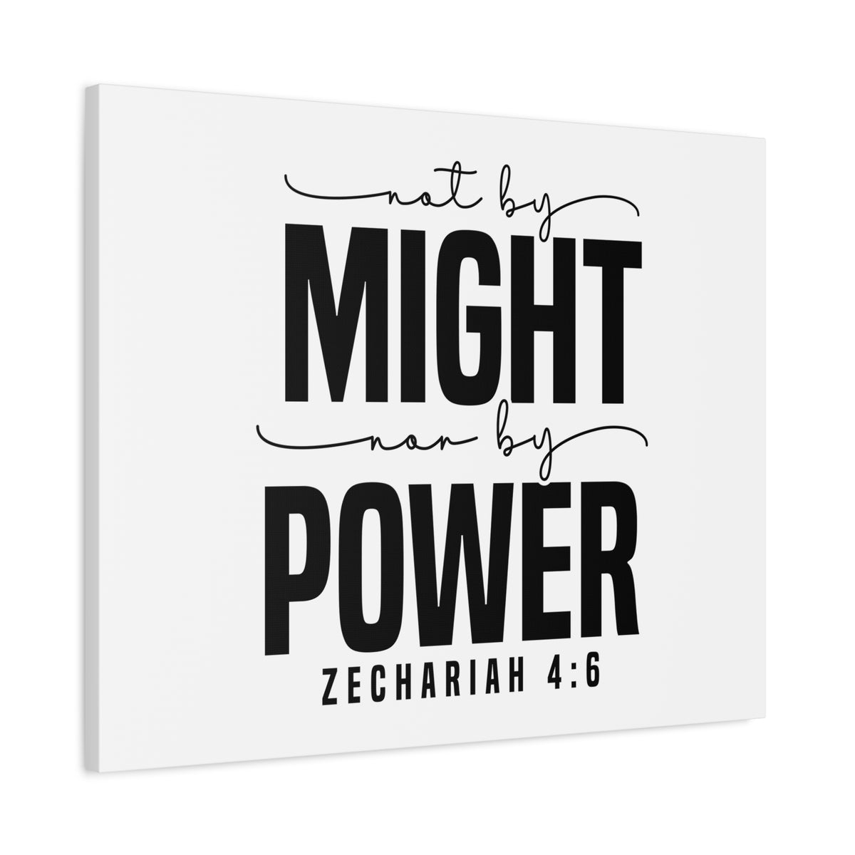 Scripture Walls Not By Might Zechariah 4:6 Bible Verse Canvas Christian Wall Art Ready to Hang Unframed