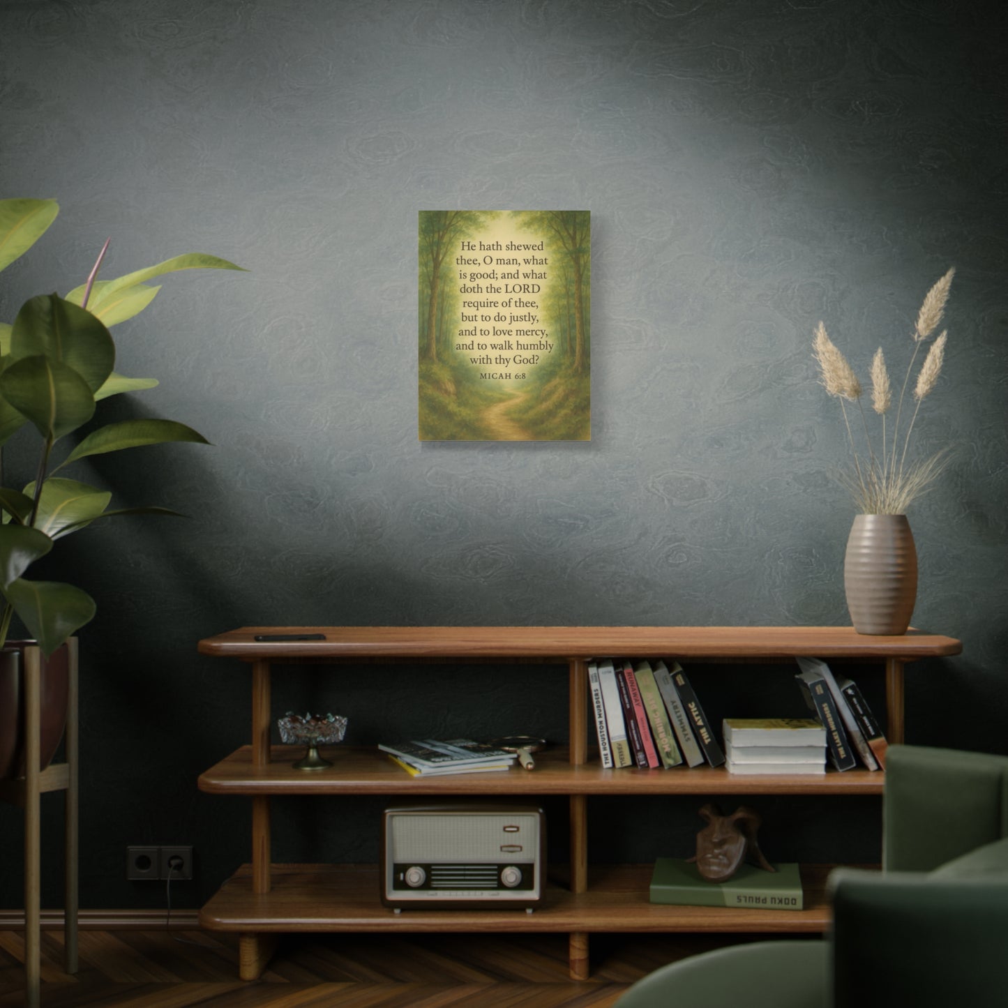 Bible Verse Canvas Micah 6:8 Christian Home Décor Wall Art Scripture Ready to Hang Faith Print
