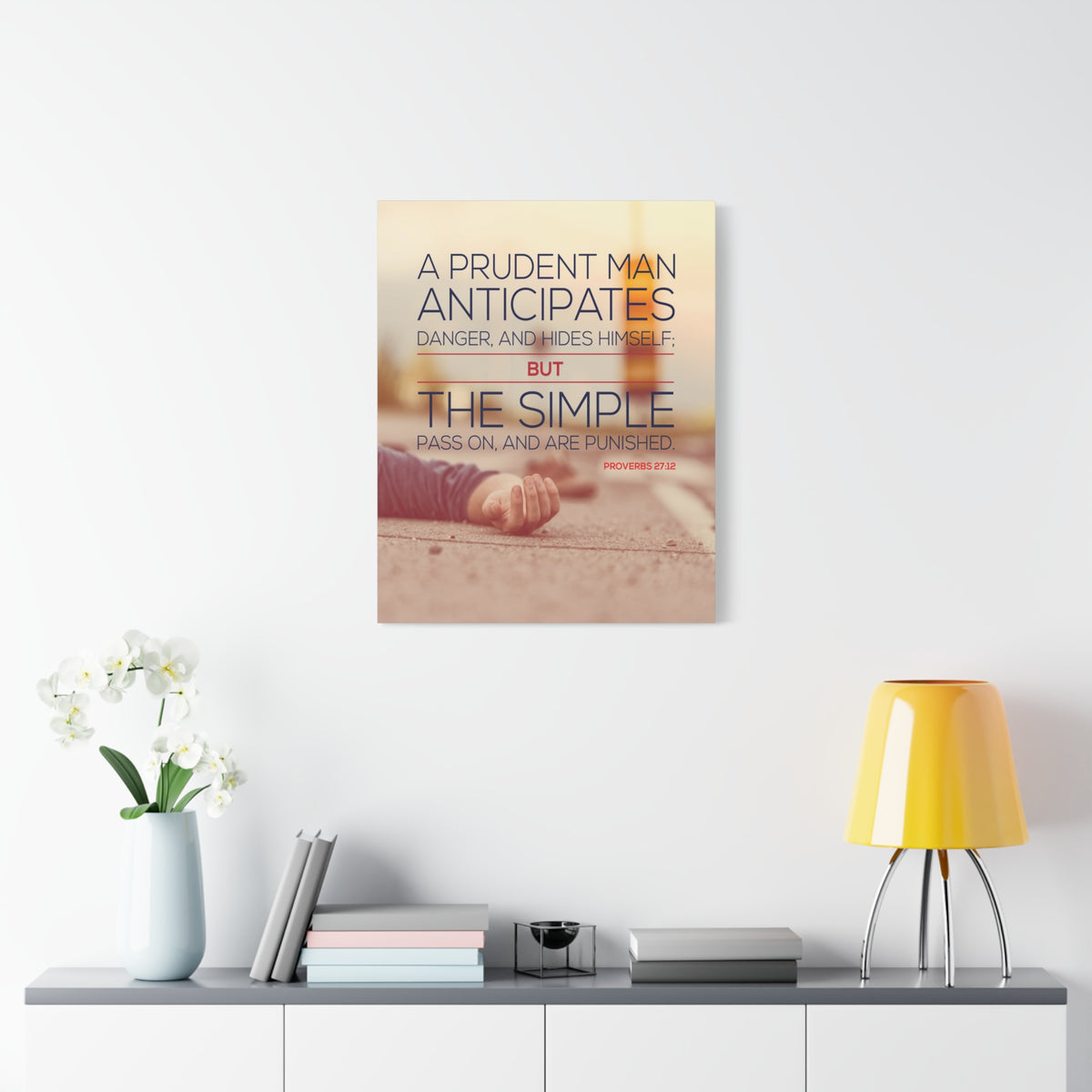 Scripture Canvas A Prudent Man Proverbs 27:12 Christian Wall Art Bible Verse Print Ready to Hang