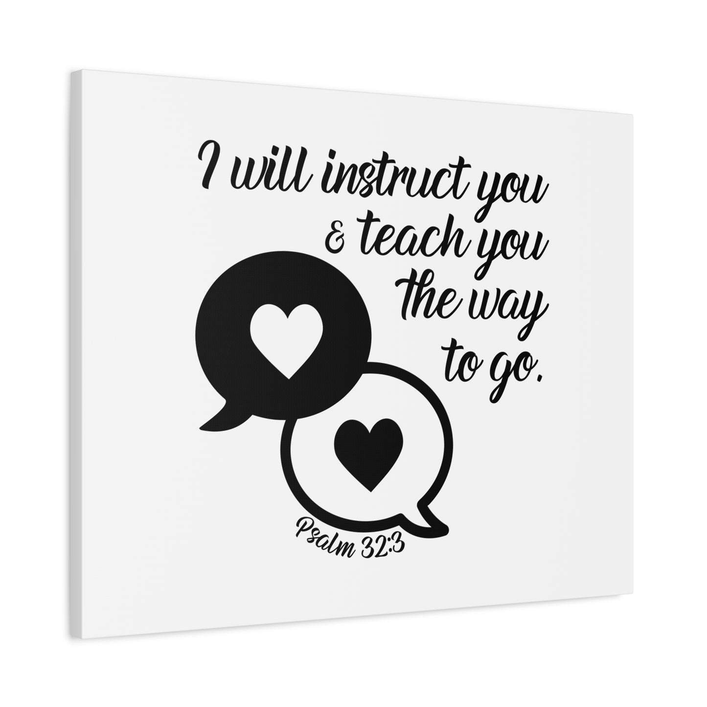 Scripture Canvas Instruct You Psalm 32:3 Christian Wall Art Bible Verse Print Ready to Hang