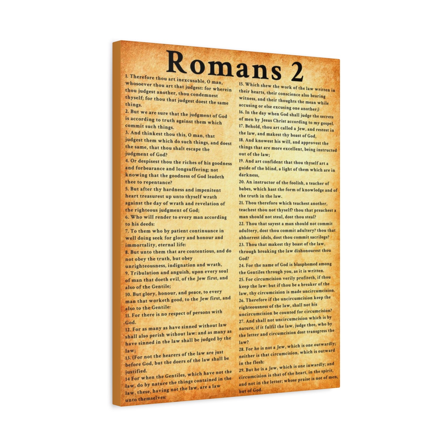 Scripture Walls Romans 2 Gold Bible Verse Canvas Christian Wall Art Ready to Hang Unframed