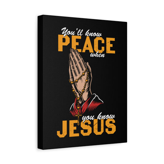 Scripture Canvas You'll Know Peace Rosary Psalms 96:1-13 Christian Wall Art Bible Verse Print Ready to Hang