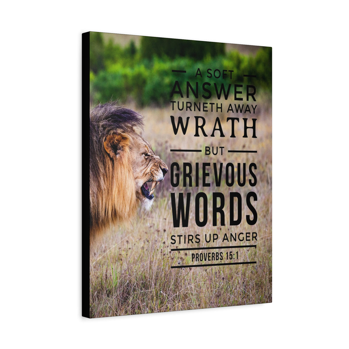 Scripture Canvas Soft Answer Proverbs 15:1 Christian Wall Art Bible Verse Print Ready to Hang