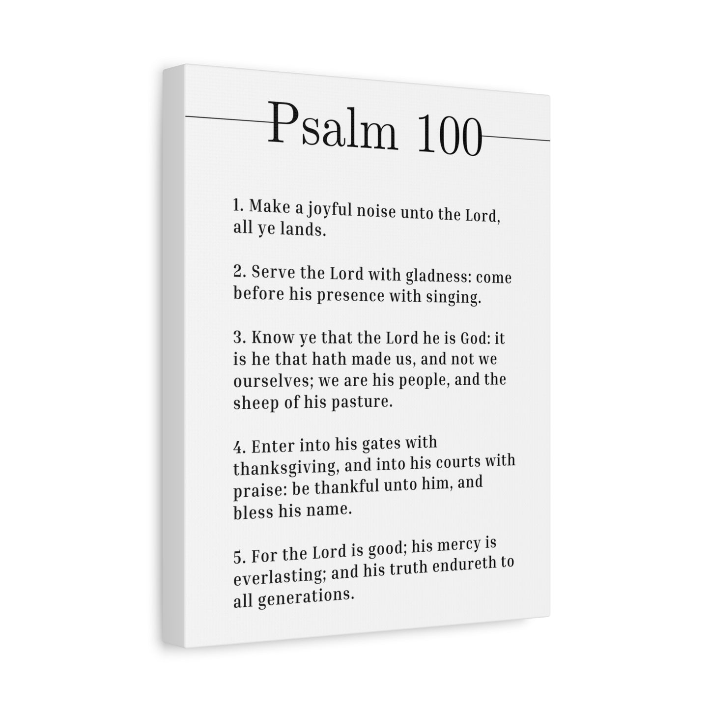 Scripture Canvas Serve The Lord With Gladness Psalm 100 Christian Wall Art Bible Verse Print Ready to Hang