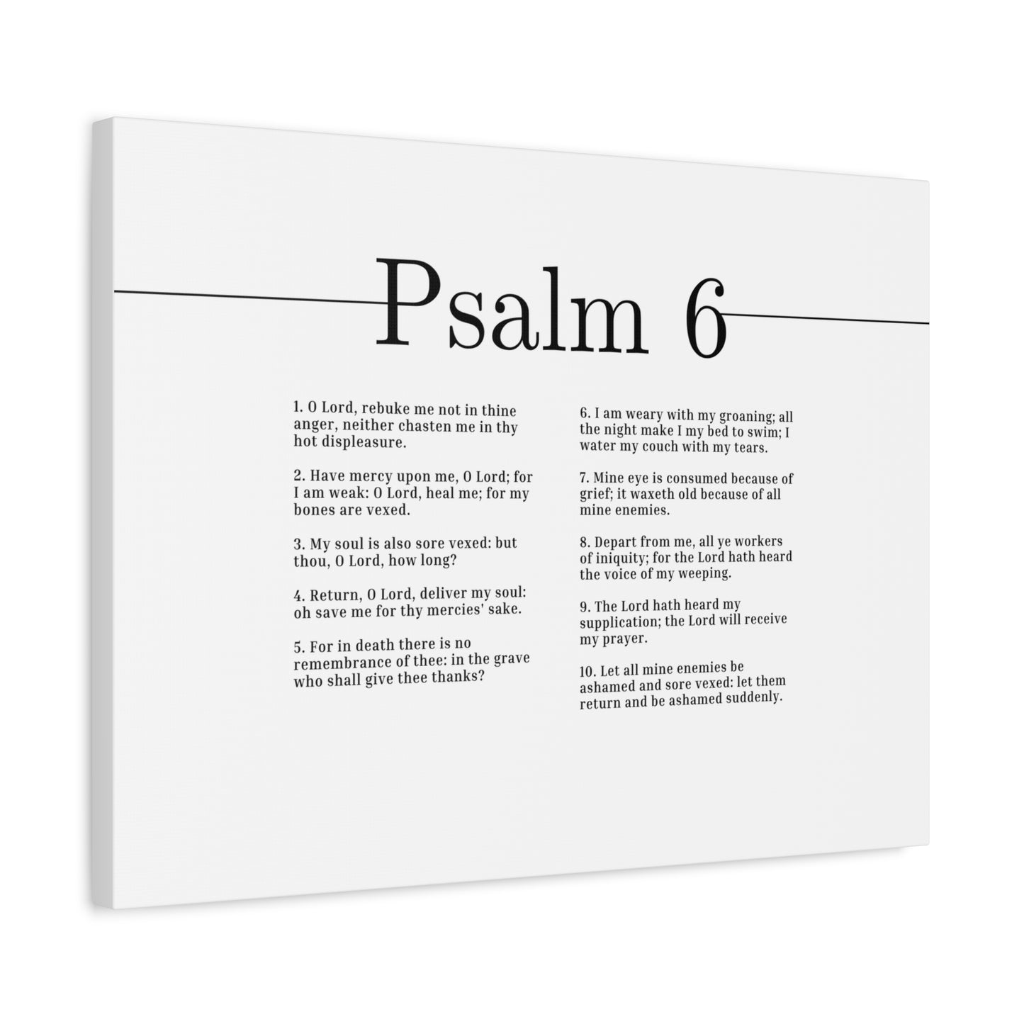 Scripture Canvas Receive My Prayer Psalm 6 Christian Wall Art Bible Verse Print Ready to Hang