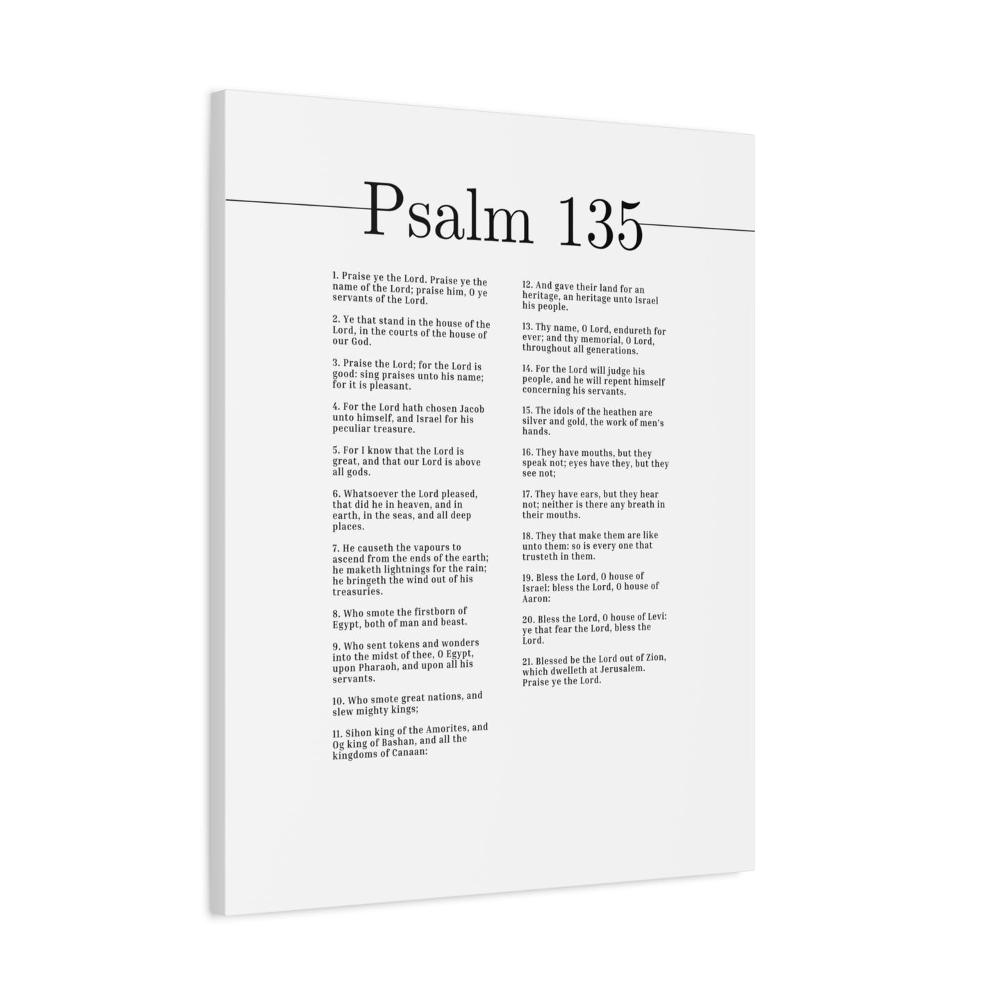 Scripture Canvas Praise Ye The Lord Psalm 135 Christian Wall Art Bible Verse Print Ready to Hang