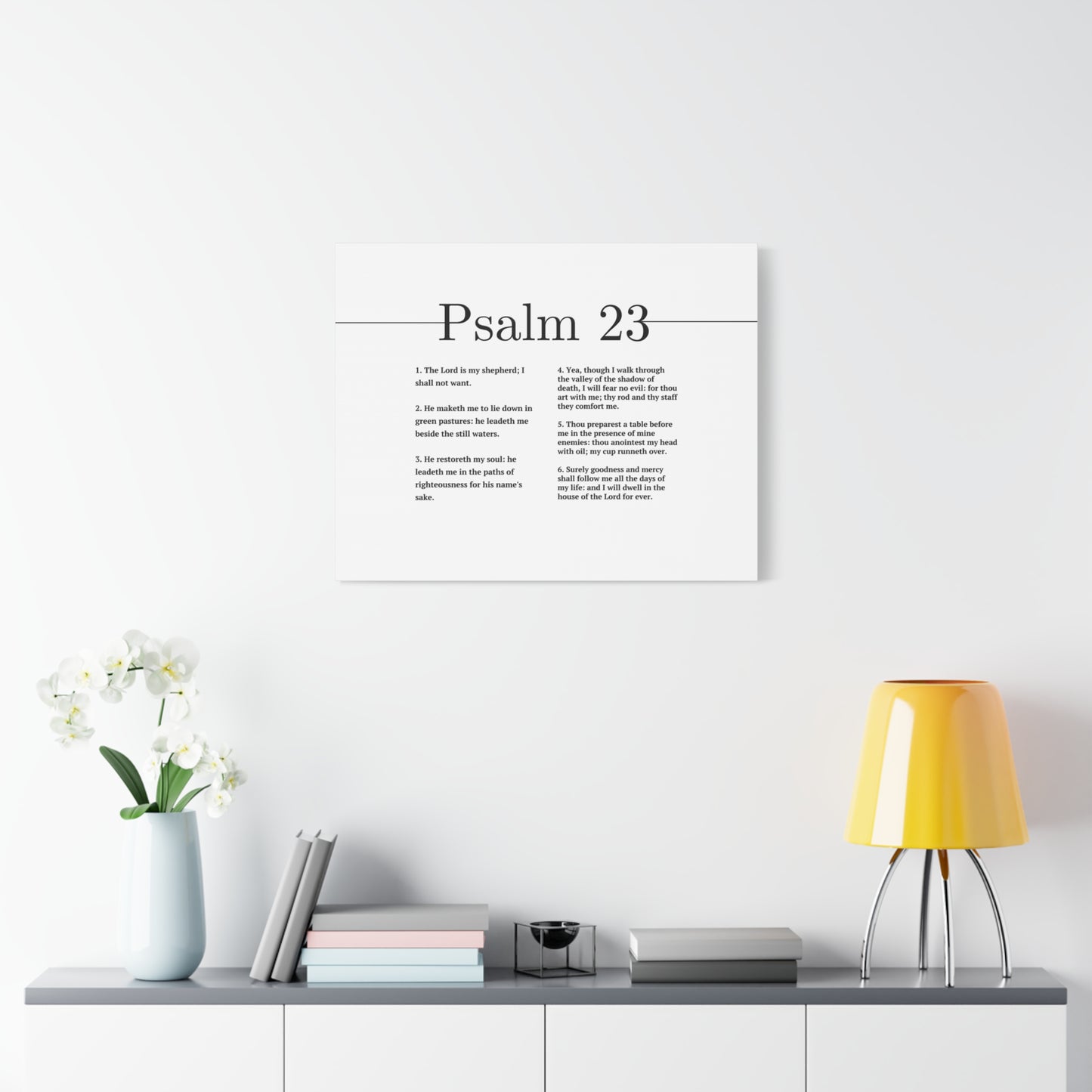 Scripture Walls Surely Goodness And Mercy Psalm 23 White Bible Verse Canvas Christian Wall Art Ready to Hang Unframed