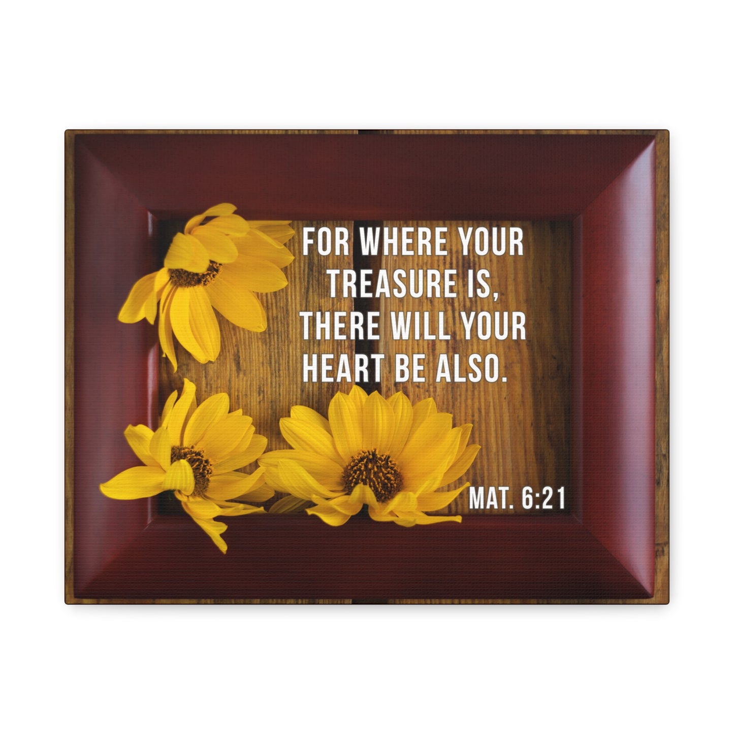 Will Your Heart Matthew 6:21 Bible Verse Canvas Christian Wall Art Bible Verse Print Ready To Hang