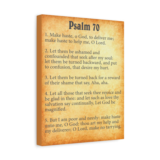 Scripture Walls Psalm 70 Gold Bible Chapter Canvas Christian Wall Art Ready to Hang