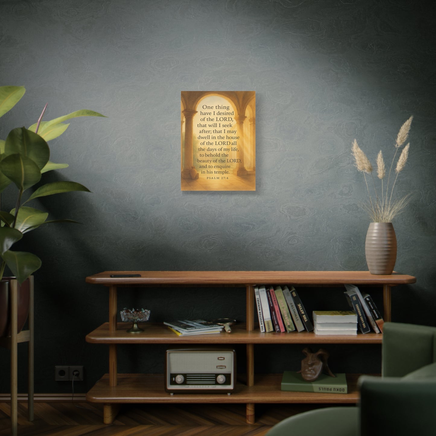 Bible Verse Canvas Psalm 27:4 Christian Home Décor Wall Art Scripture Ready to Hang Faith Print