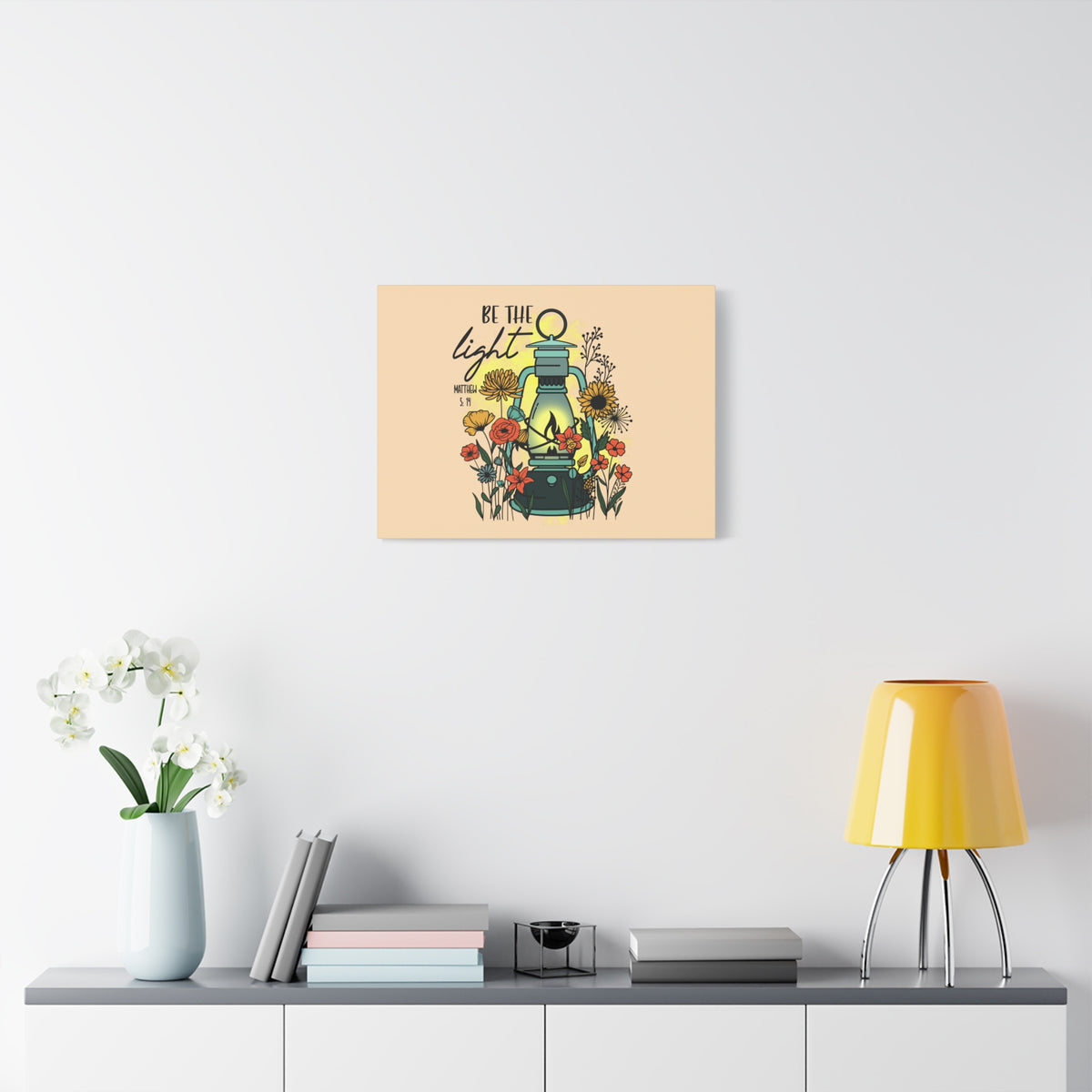 Scripture Canvas Be The Light Matthew 5:14 Lighthouse Christian Wall Art Bible Verse Print Ready to Hang