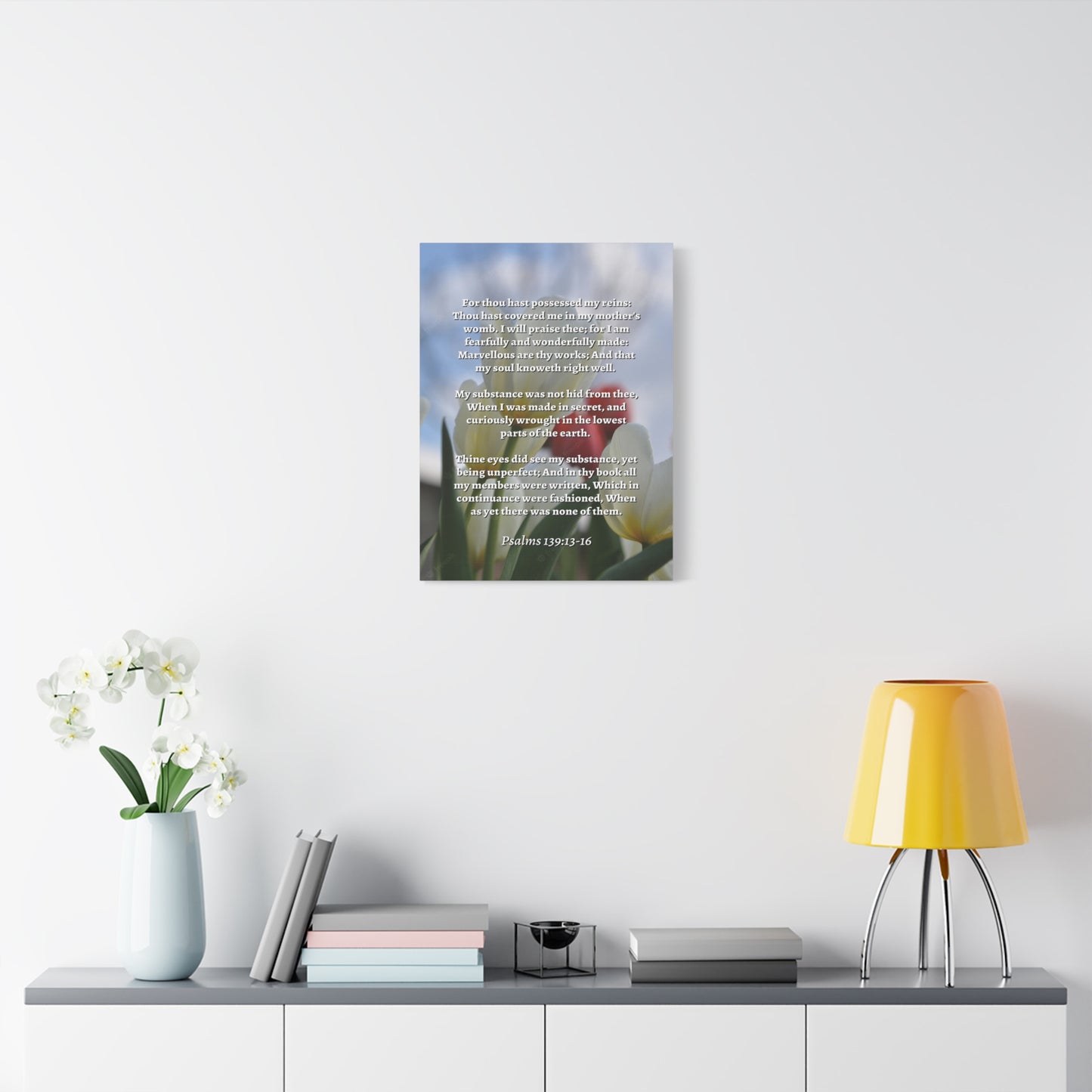 Scripture Walls Wonderfully Made Psalm 139:14 Flower Bible Verse Canvas Christian Wall Art Ready to Hang
