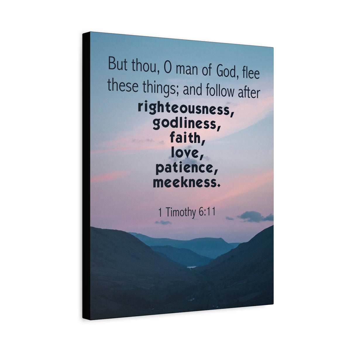 Scripture Canvas O Man of God 1 Timothy 6:11 Christian Wall Art Bible Verse Print Ready to Hang