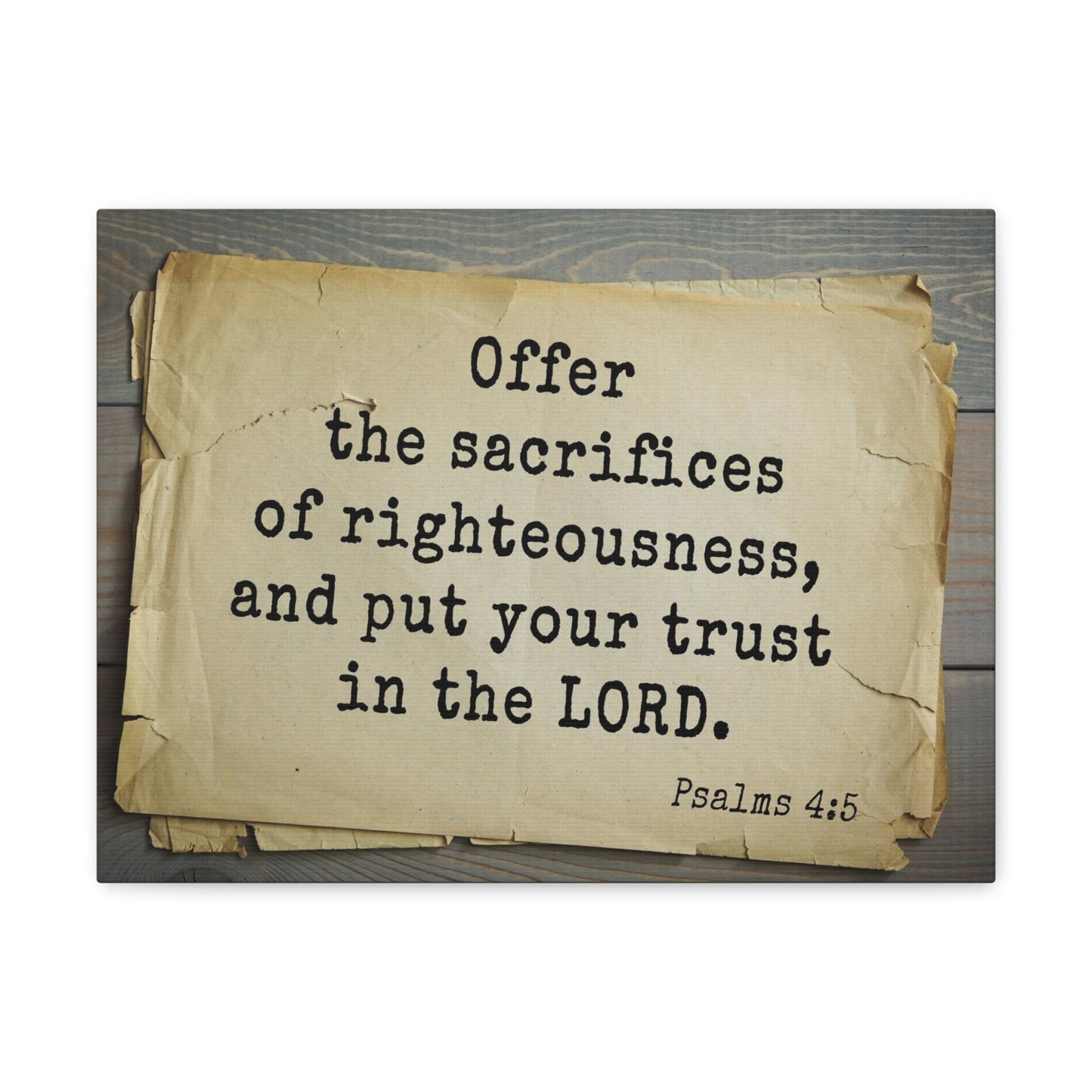 Trust In The Lord Psalms 4:5 Bible Verse Canvas Christian Wall Art Bible Verse Print Ready To Hang