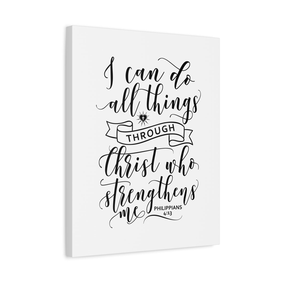 Scripture Canvas Christ Who Strengthens Me Philippians 4:13 Christian Wall Art Bible Verse Print Ready to Hang