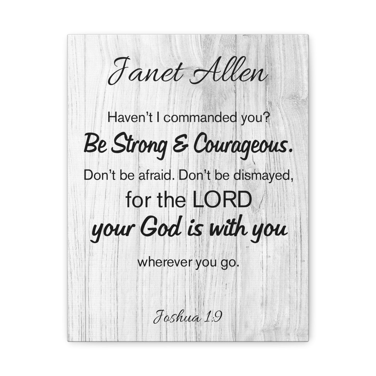 Personalized Joshua 1:9 Bible Chapter Canvas Christian Wall Art Ready to Hang