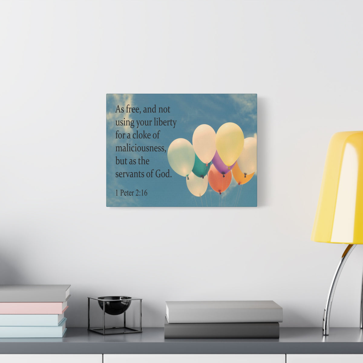Scripture Canvas Servants of God 1 Peter 2:16 Christian Wall Art Bible Verse Print Ready to Hang