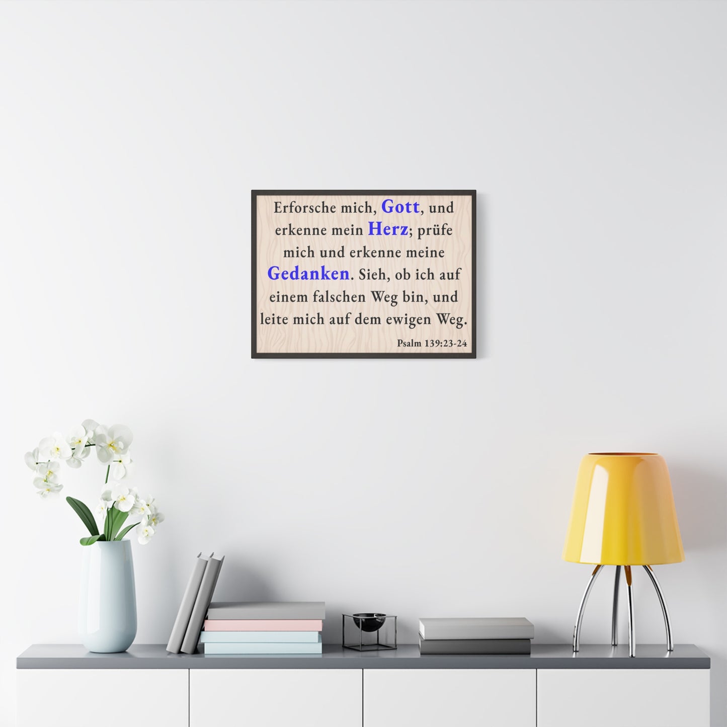 Scripture Walls Psalm 139:23-24 Search Me God German Bible Verse Canvas Christian Wall Art Ready to Hang Unframed