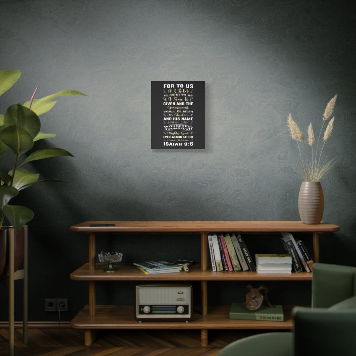 Scripture Canvas Wonderful Isaiah 9:6 Christian Wall Art Bible Verse Print Ready to Hang