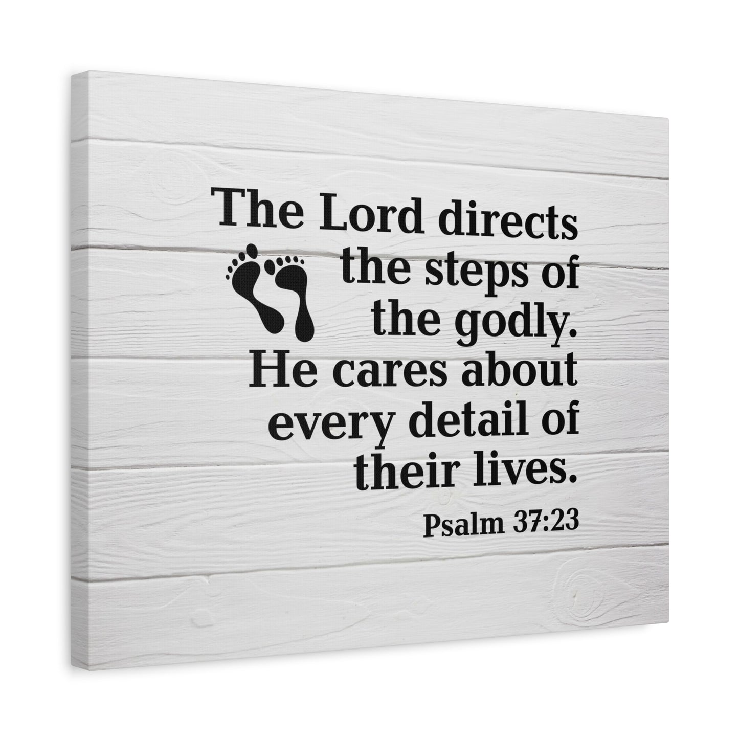 Bible Verse Canvas Lord Directs the Steps Psalm 37:23 Wall Art Christian Home Decor
