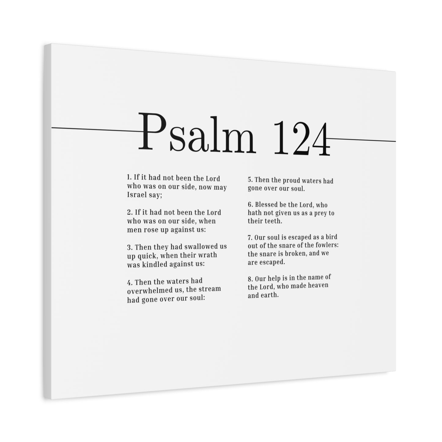 Scripture Canvas Is In The Name Of The Lord Psalm 124 Christian Wall Art Bible Verse Print Ready to Hang