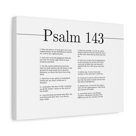 Scripture Canvas Hear My Prayer, O Lord Psalm 143 Christian Wall Art Bible Verse Print Ready to Hang
