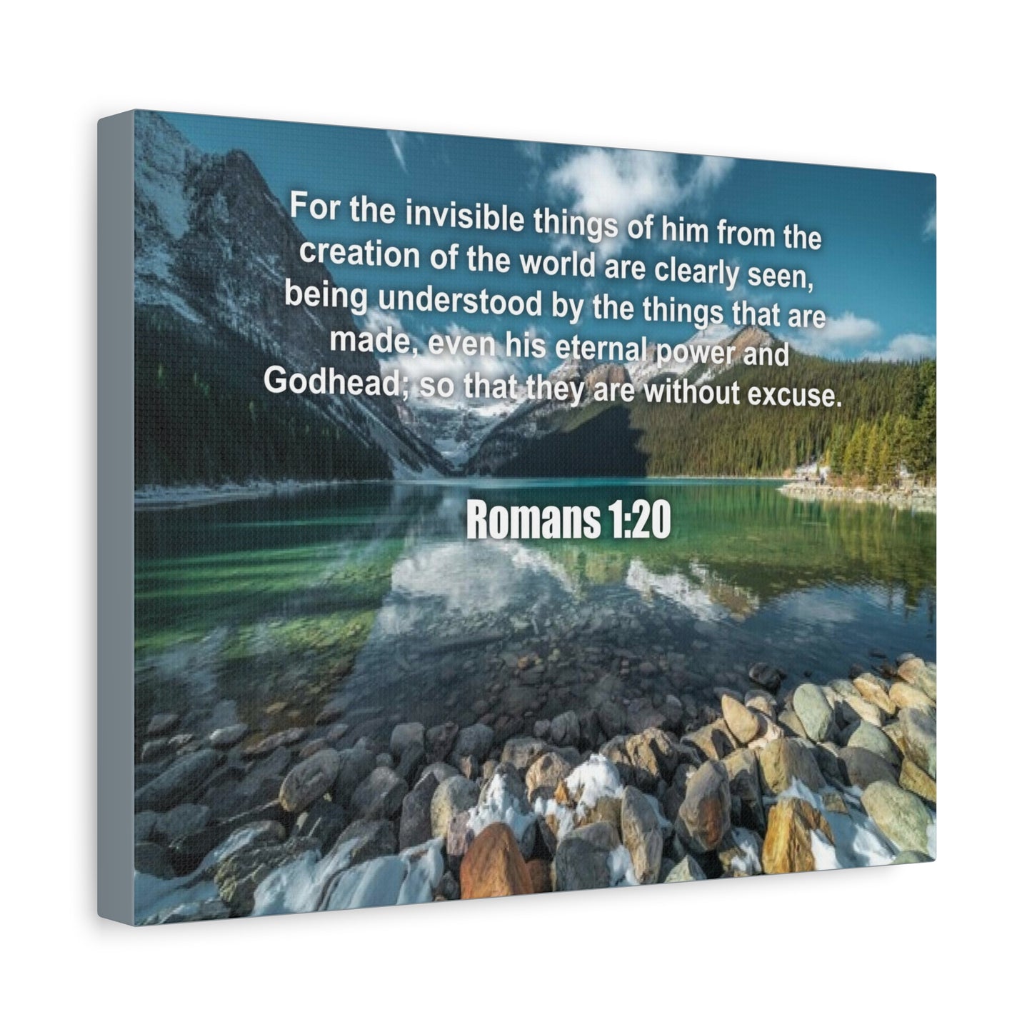 Scripture Canvas Without Excuse Romans 1:20 Christian Wall Art Bible Verse Print Ready to Hang