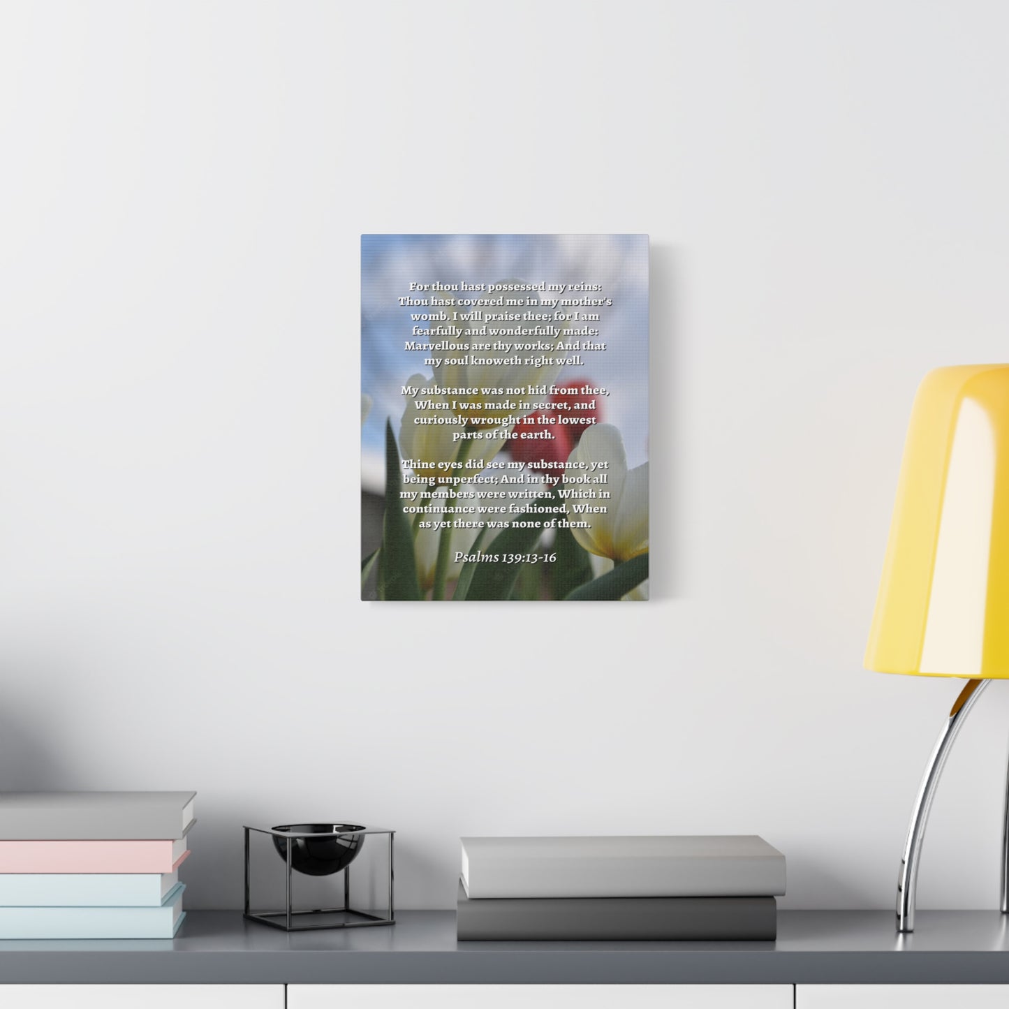 Scripture Walls Wonderfully Made Psalm 139:14 Flower Bible Verse Canvas Christian Wall Art Ready to Hang