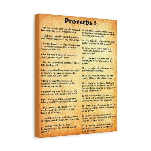 Scripture Walls Proverbs Chapter 5 Gold Bible Canvas Christian Wall Art Ready to Hang Unframed