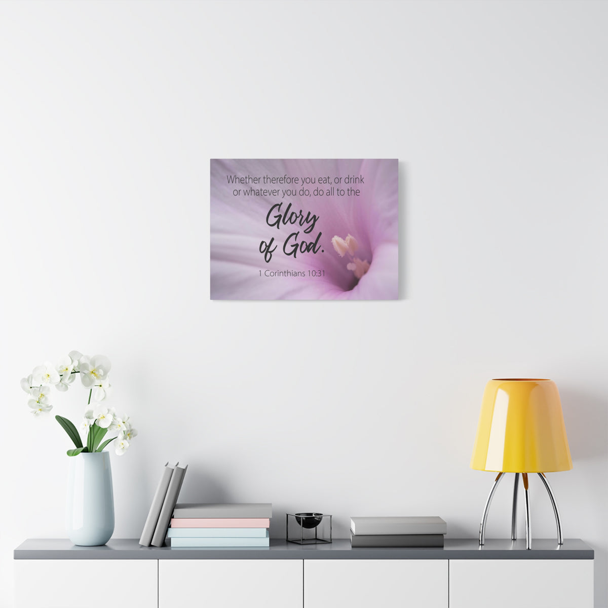 Scripture Canvas Glory of Gods 1 Corinthians 10:31 Christian Wall Art Bible Verse Print Ready to Hang