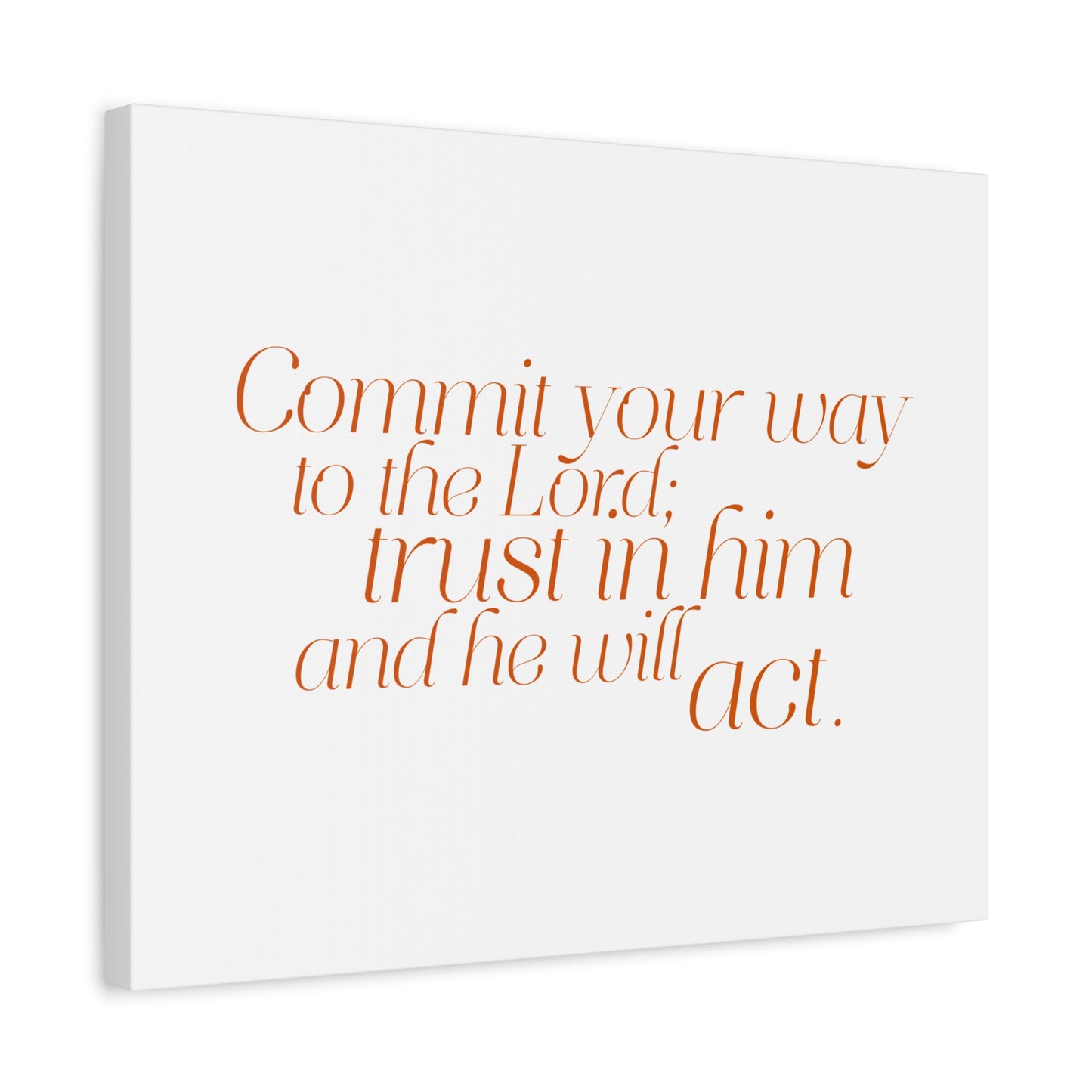 Scripture Walls Your Way to The Lord Orange Psalm 37:5 Bible Verse Canvas Christian Wall Art Ready to Hang