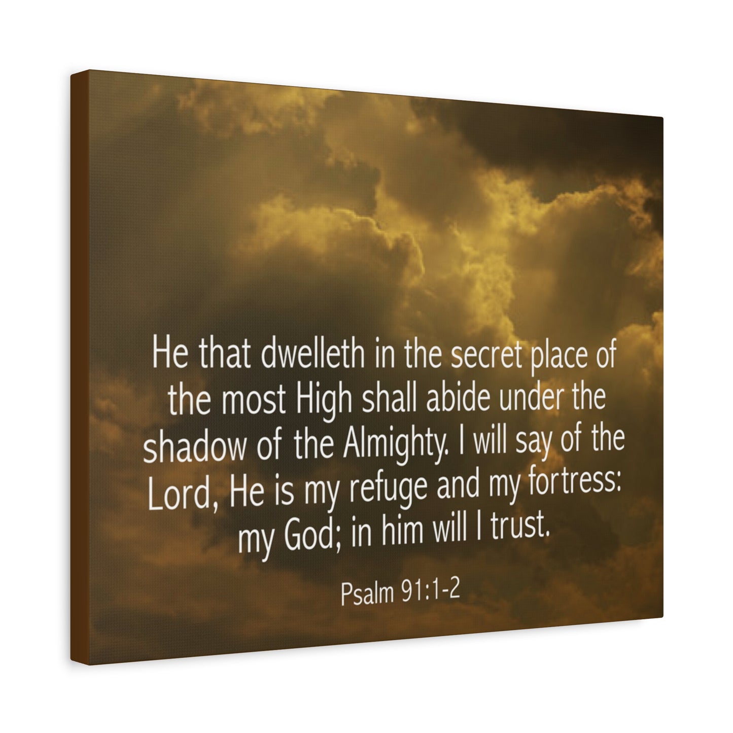 Bible Verse Canvas Secret Place Psalm 91:1-2 Christian Home Décor Wall Art Scripture Ready to Hang Faith Print