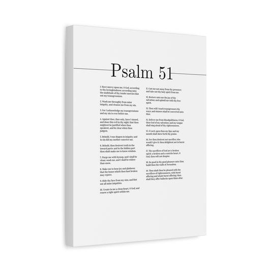 Scripture Canvas God Of My Salvation Psalm 51 Christian Wall Art Bible Verse Print Ready to Hang