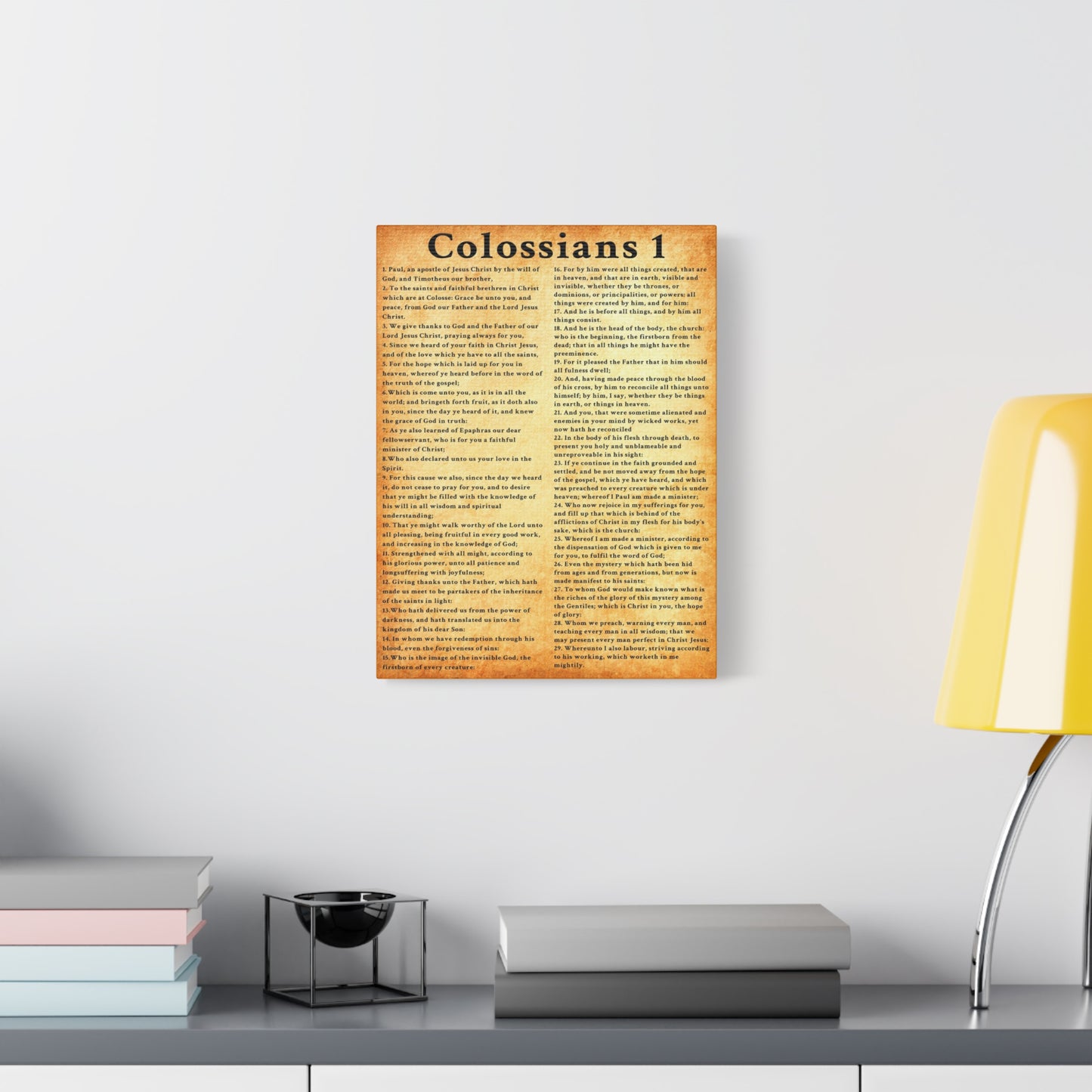 Scripture Walls Colossians 1 Gold Bible Verse Canvas Christian Wall Art Ready to Hang Unframed
