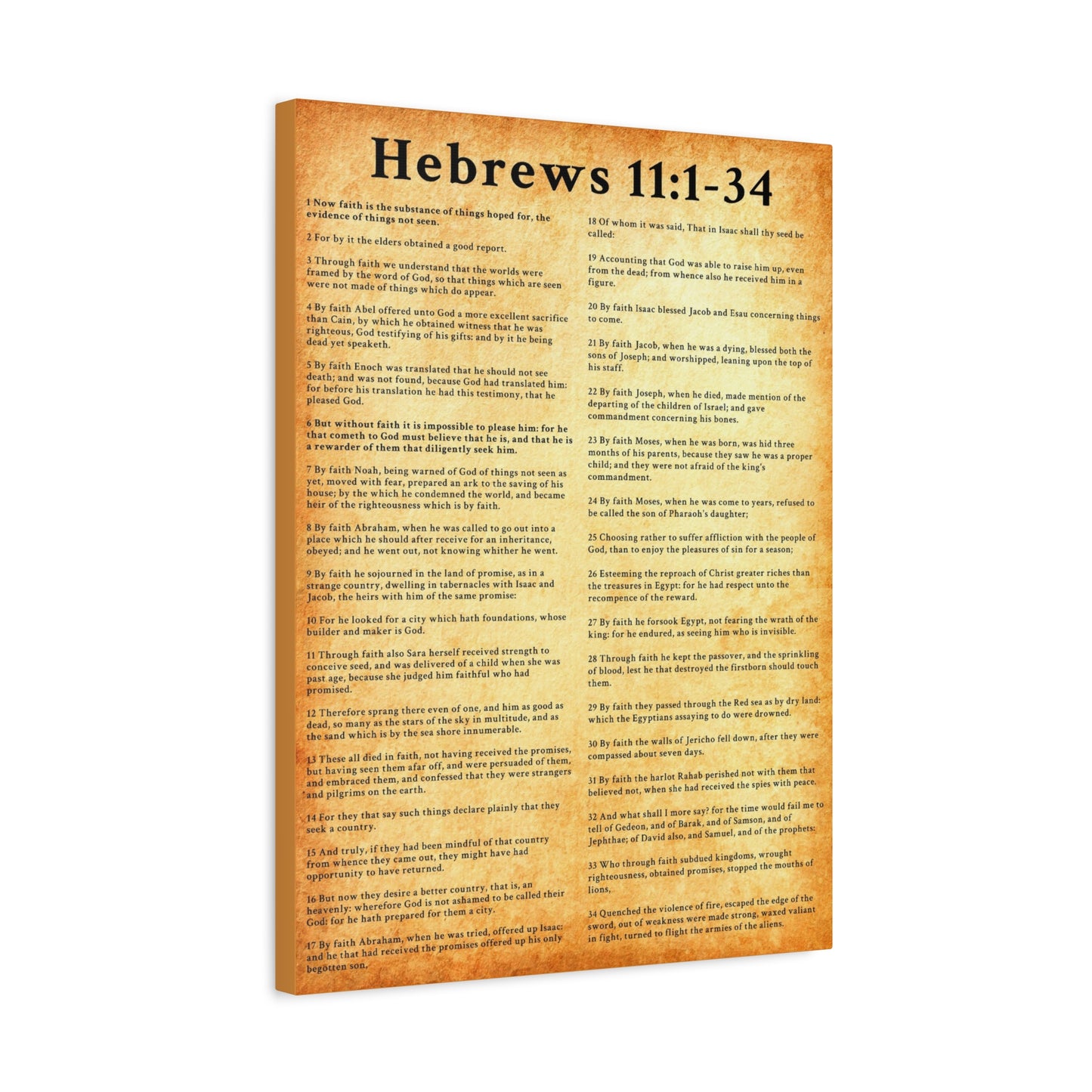 Scripture Walls Hebrews 11:1-34 Bible Verse Canvas Christian Wall Art Ready to Hang Unframed