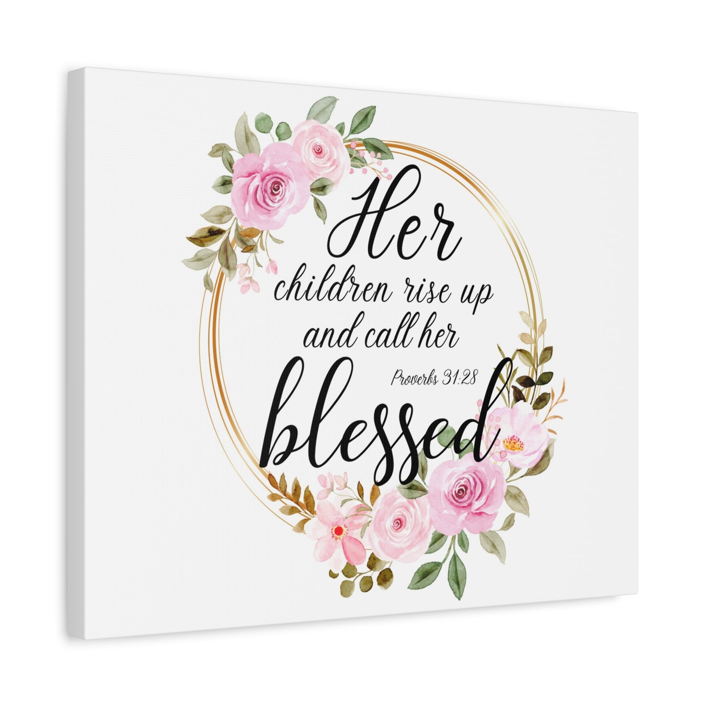 Scripture Walls Proverbs 31:28 She is Blessed Bible Verse Canvas Christian Wall Art Ready to Hang Unframed