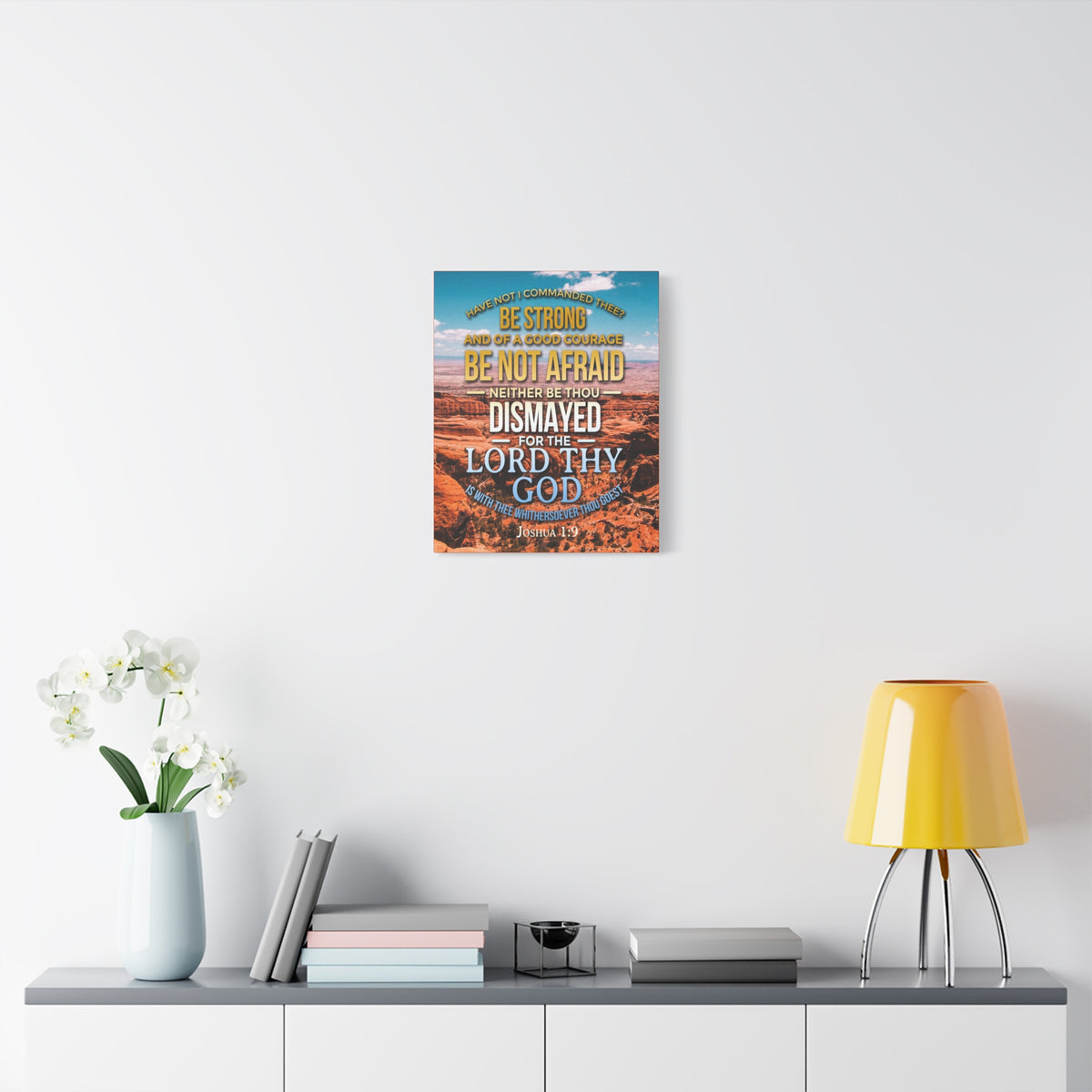 Scripture Canvas Be Not Afraid Joshua 1:9 Christian Wall Art Bible Verse Print Ready to Hang