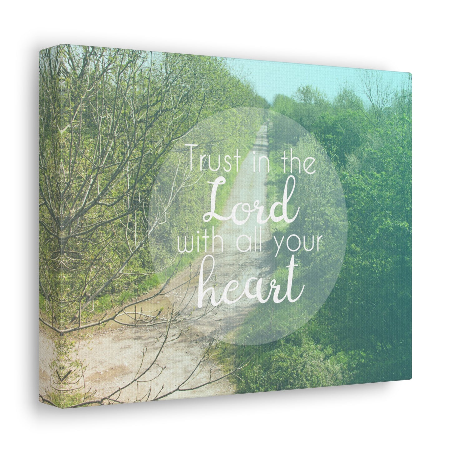 With All Your Heart Proverbs 3:5 Trees Christian Wall Art Bible Verse Print Ready to Hang