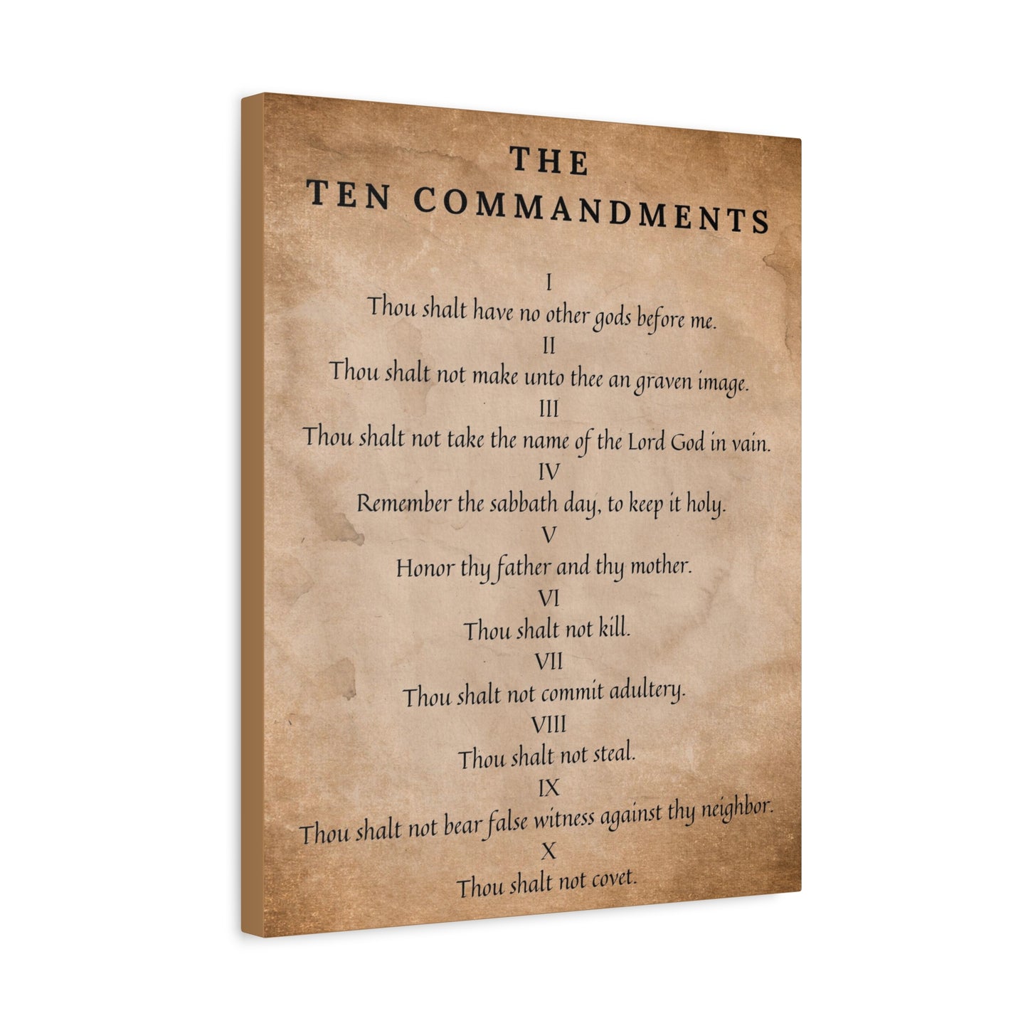 Scripture Canvas 10 Commandments Christian Wall Art Bible Verse Print Ready to Hang