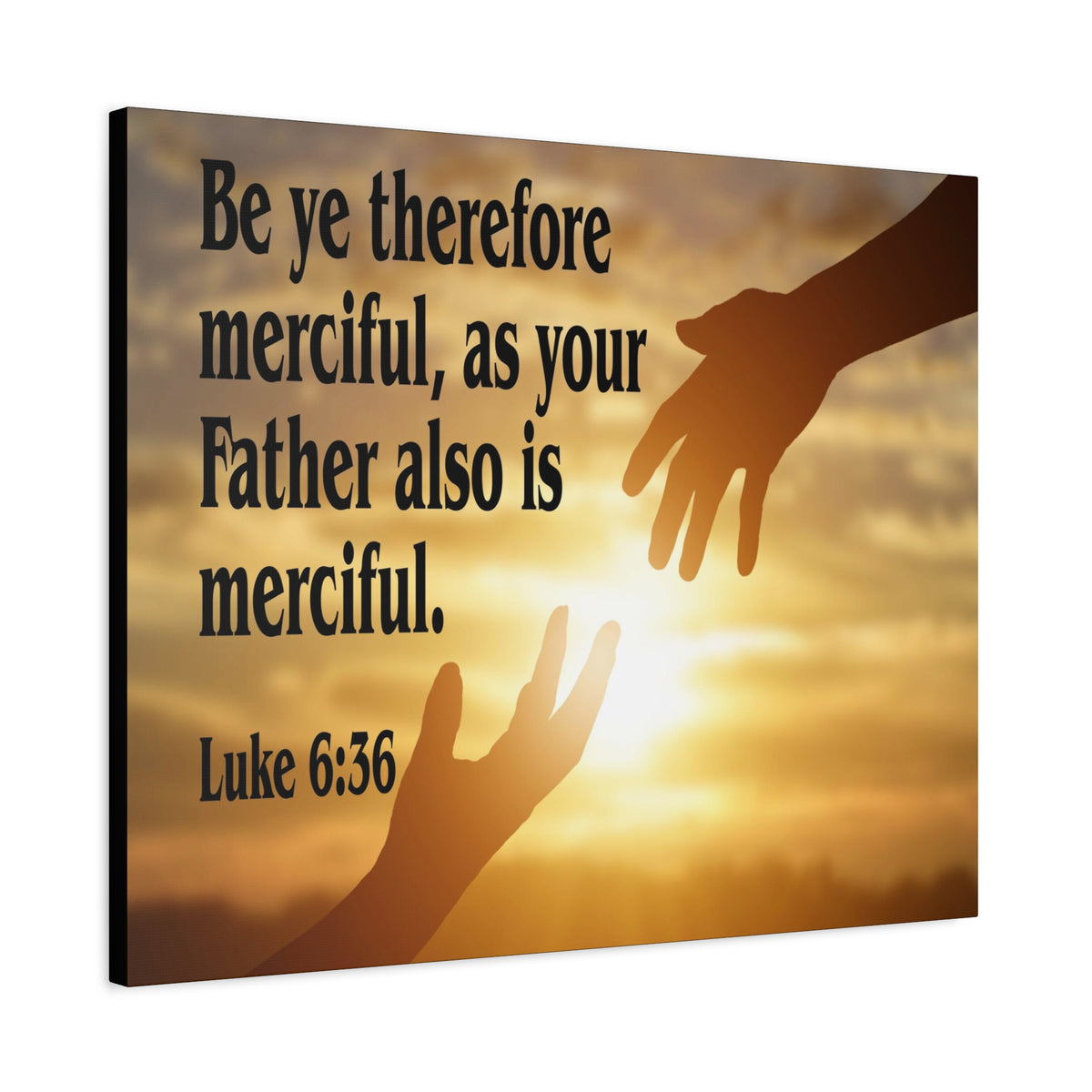 Scripture Canvas Merciful Father Luke 6:36 Christian Wall Art Bible Verse Print Ready to Hang