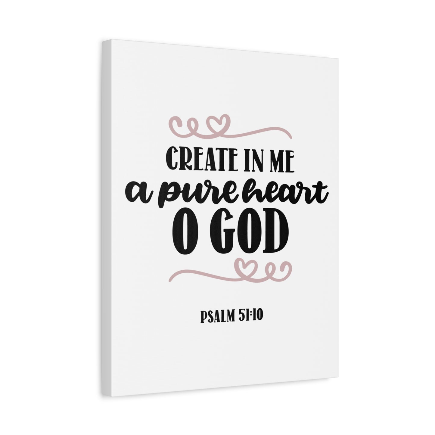 Scripture Canvas Pure Heart Psalm 51:10 Christian Wall Art Bible Verse Print Ready to Hang