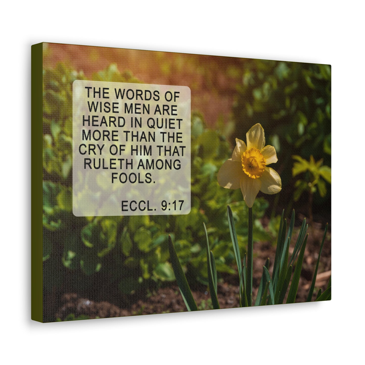 Words Of Wise Eccl 9:17 Bible Verse Canvas Christian Wall Art Ready to Hang