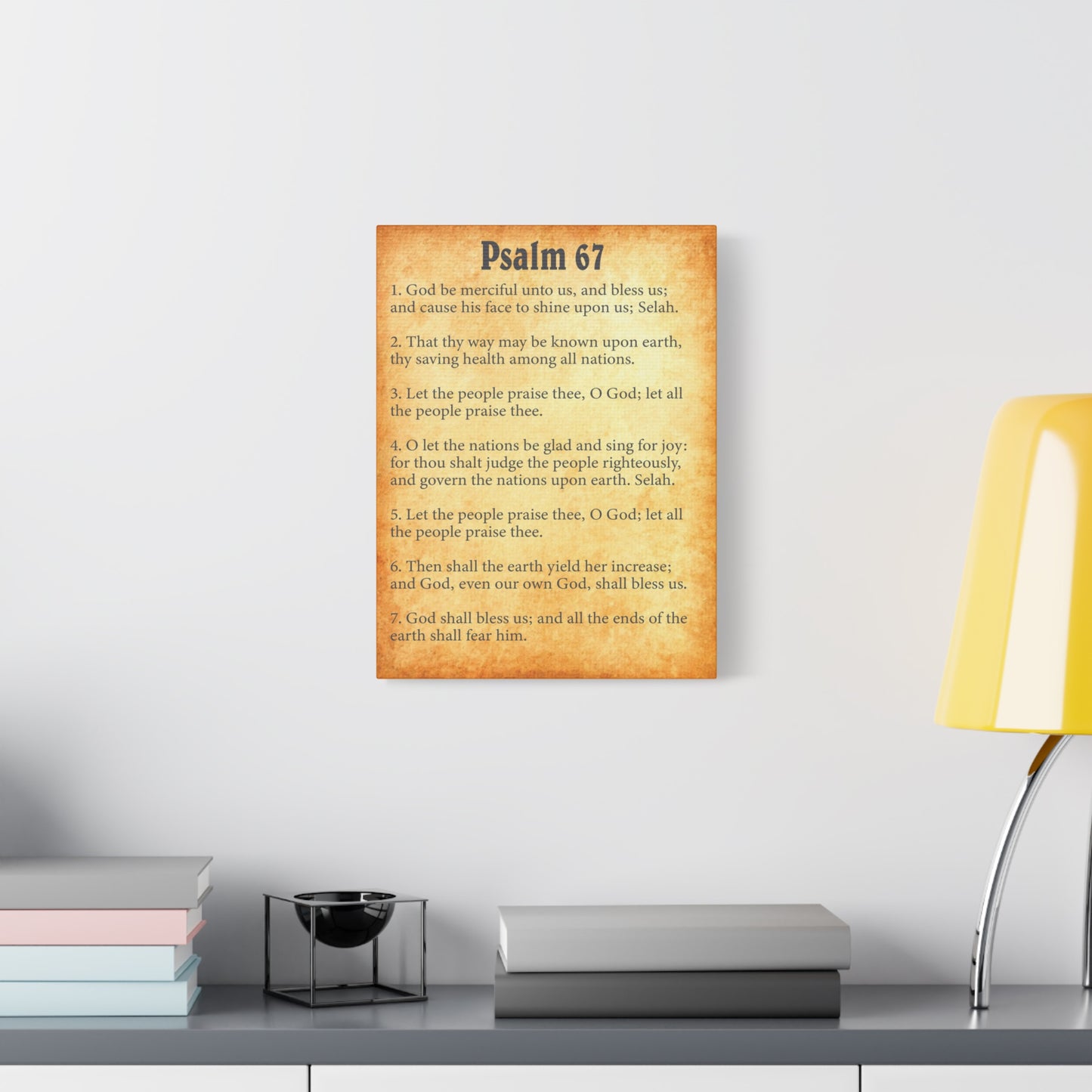 Scripture Walls Psalm 67 Gold Bible Chapter Canvas Christian Wall Art Ready to Hang