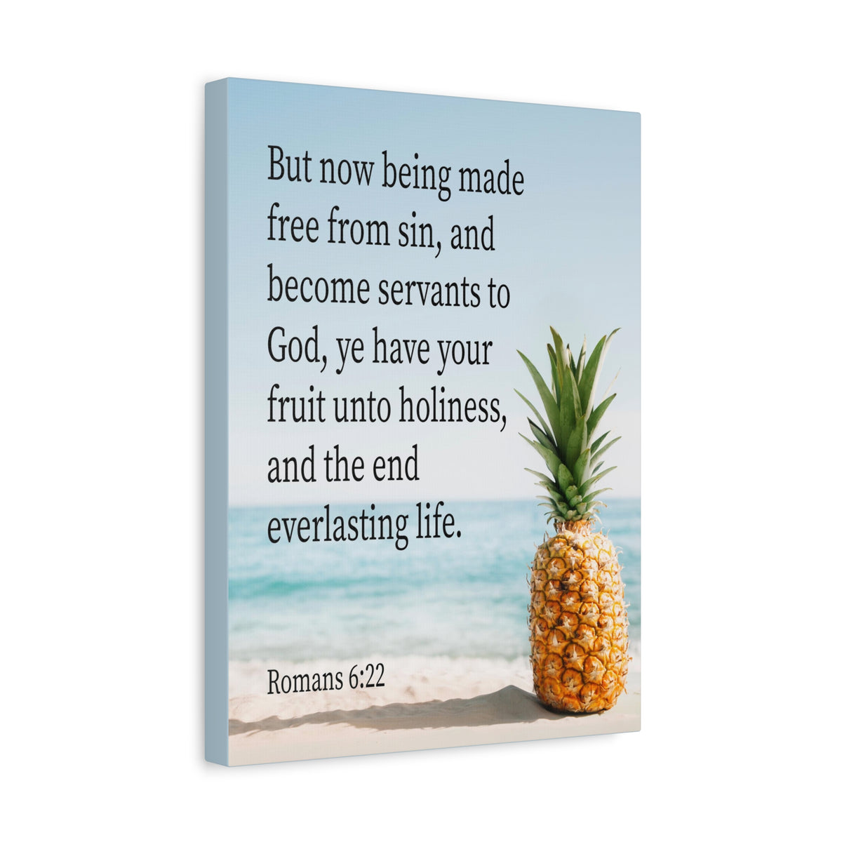 Scripture Canvas Fruit Unto Holiness Romans 6:22 Christian Wall Art Bible Verse Print Ready to Hang